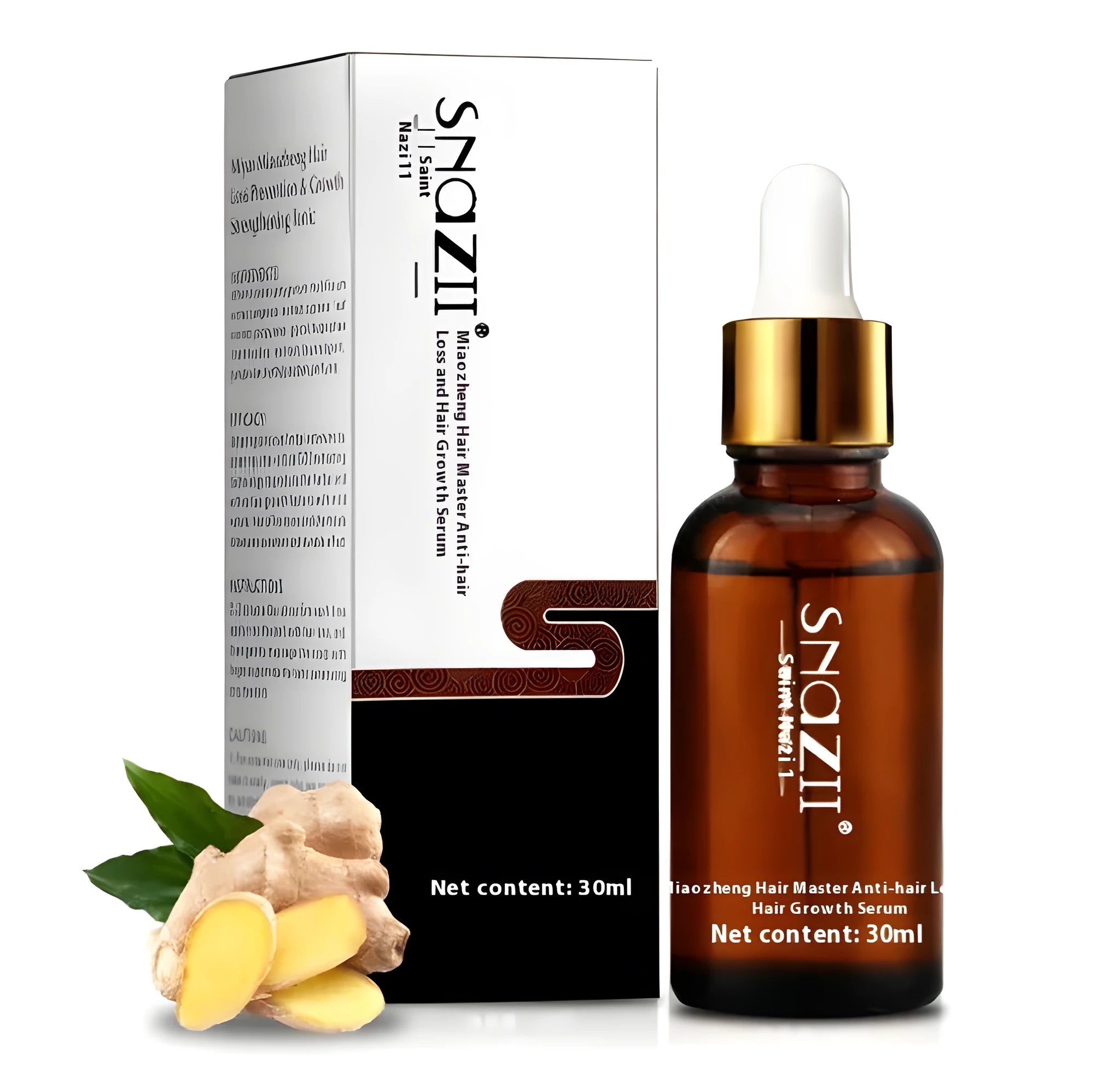 Senna Hair Growth Fluid 30ml brown liquid bottle with botanical fragrance for thinning hair treatment