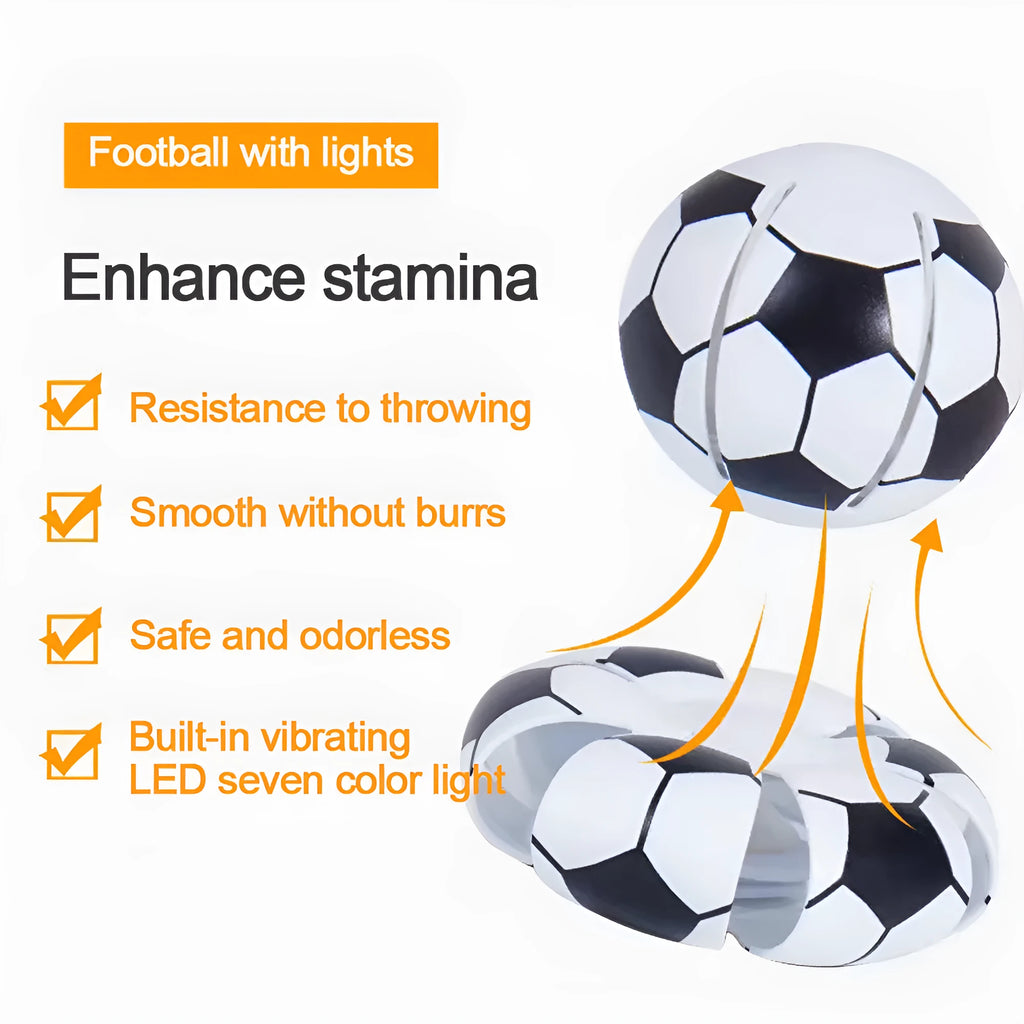 9cm diameter plastic pet ball that transforms into flying disc, shown in multiple colour options