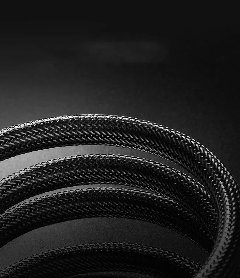 A 5-metre long black HDMI cable with gold-plated connectors, shown coiled on a white background.