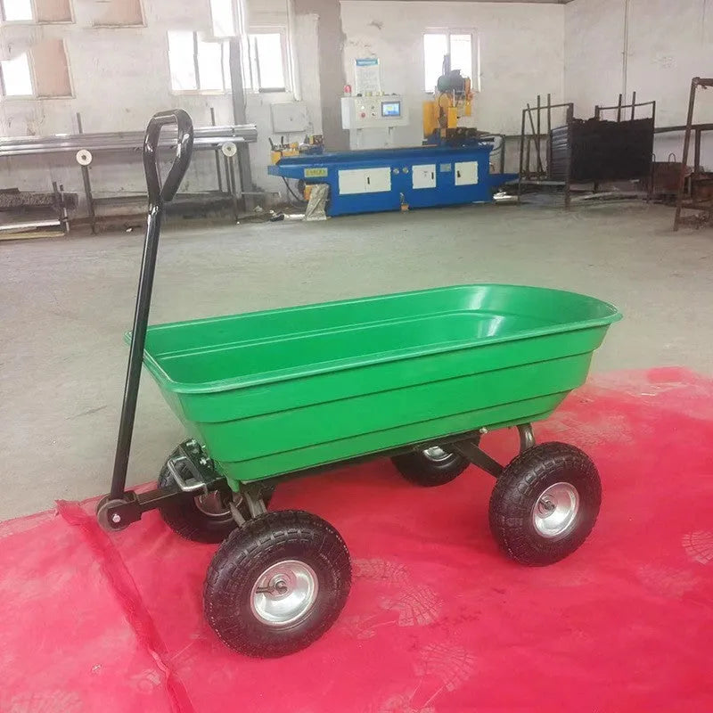 Green four-wheel plastic dumptruck model TC2145 for agricultural use