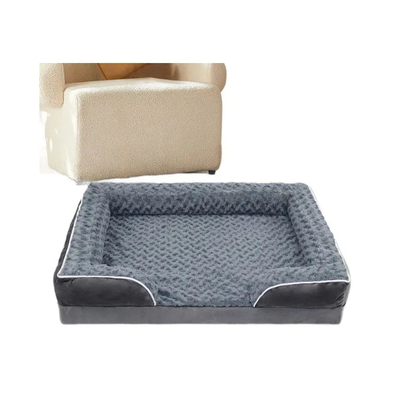 Waterproof washable dog kennel pad in grey colour showing removable design