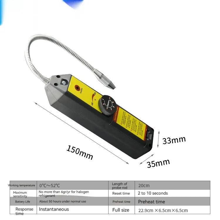 WJL-6000 halogen refrigerant leak detector with extended probe for automotive air conditioning systems