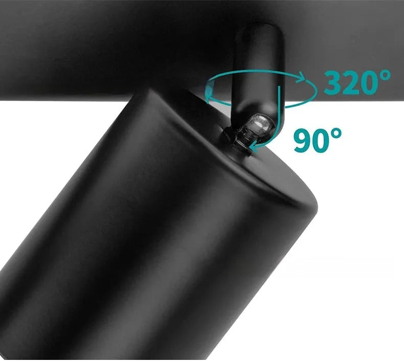 Three-head adjustable angle ceiling spotlight in white aluminium finish for TV background wall