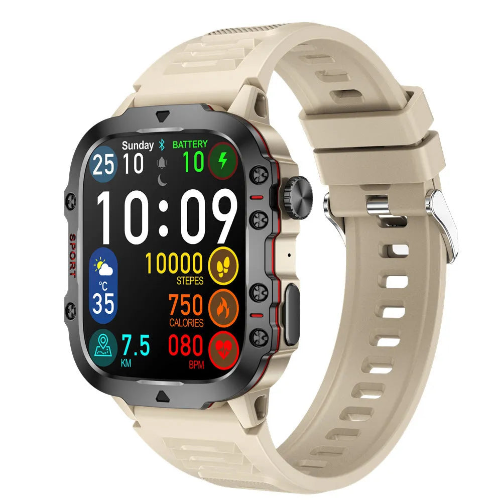 QX11 Smart Bluetooth Watch with zinc alloy case showing TFT screen displaying heart rate data
