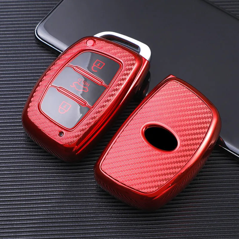 Modern TPU key case car cover buckle in multiple colour options including blue, pink and silver