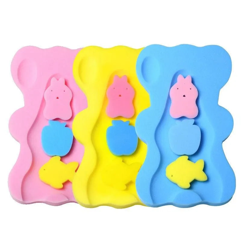 Baby bath mat in yellow, 4.7cm thick polyurethane sponge non-slip design