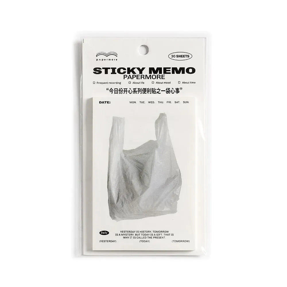 Happy Series Message Sticky Notes 30-page memo pad in soft colours measuring 120x80mm