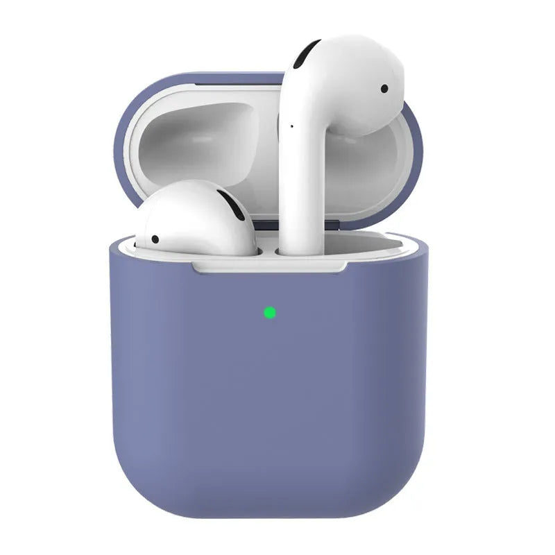 Silicone clamshell case cover for Apple AirPods 2 in multiple solid colours.