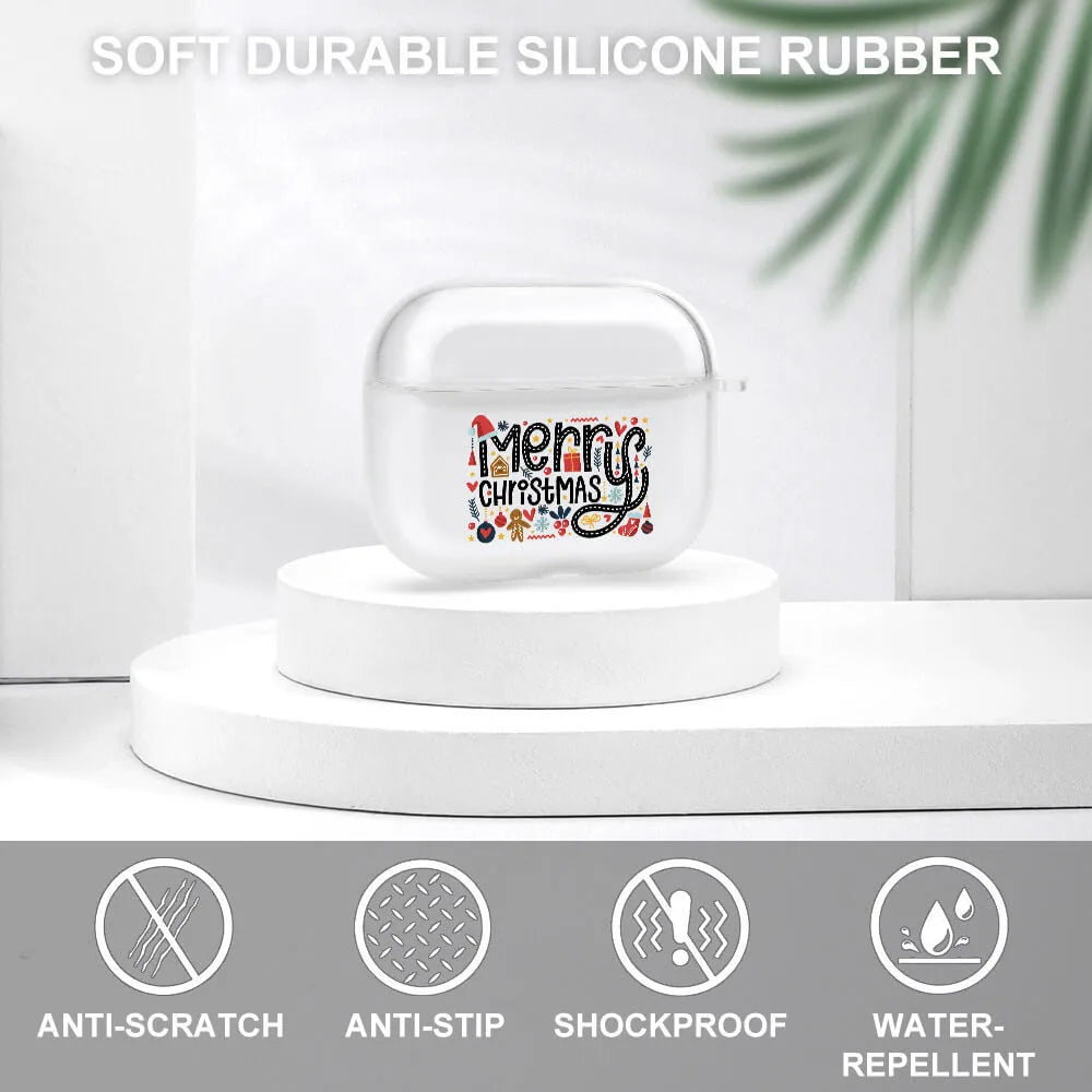 Transparent silicone protective case for AirPods Pro 2nd generation wireless charging earphones