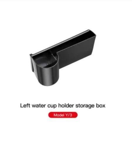 Plastic dashboard cup holder with handle for Tesla Model 3 and Model Y.