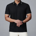 Men's thin nylon ice silk polo shirt in loose fit available in black, white and orange colours