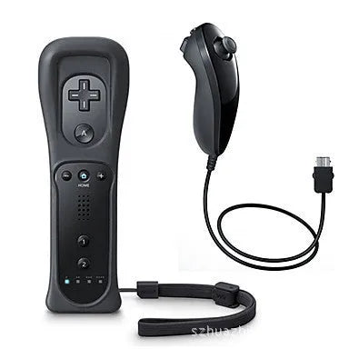 Wii left and right gamepad controller set with hand rope and rubber sleeve in multiple colours