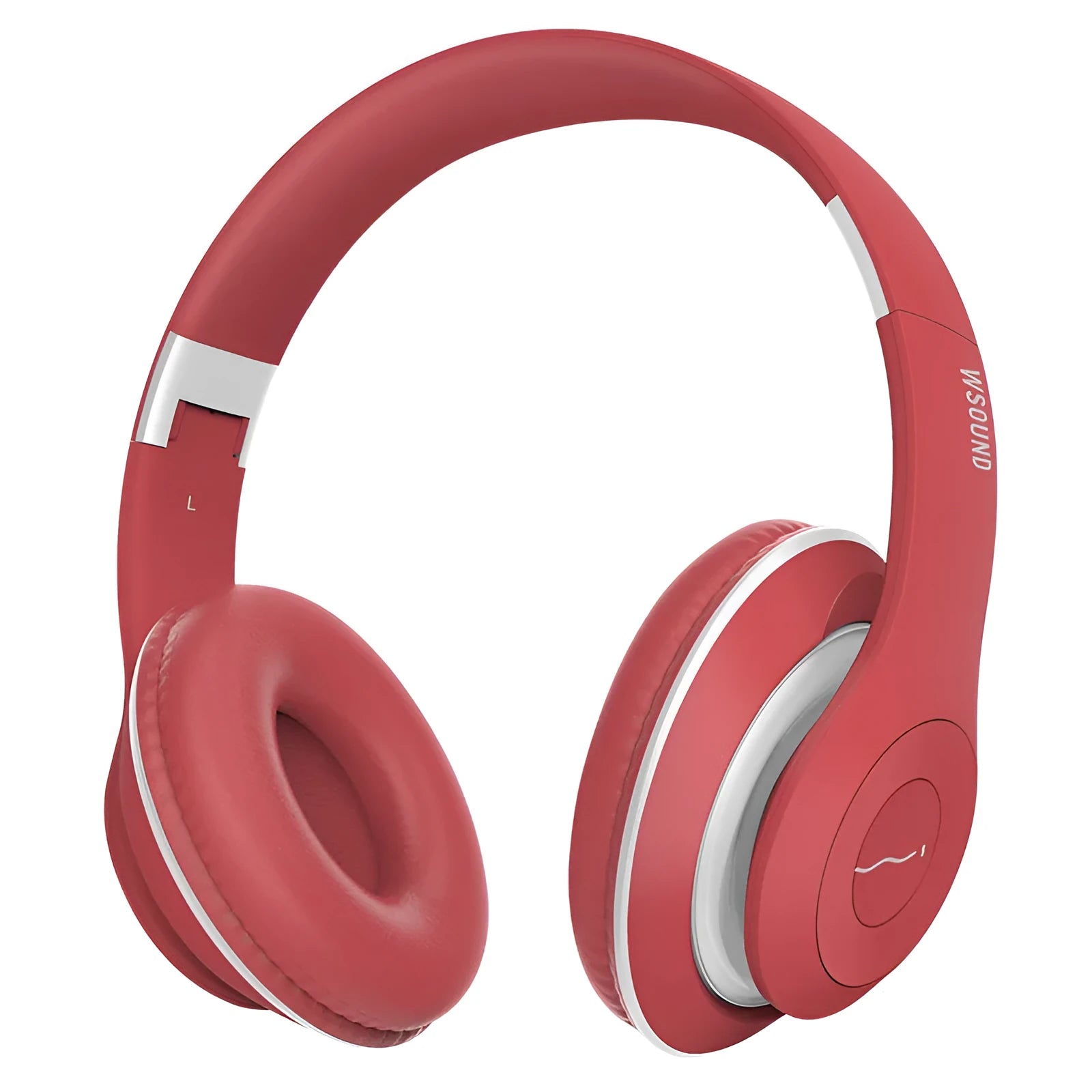 Blue and red Bluetooth wireless stereo headset with over-ear bilateral design
