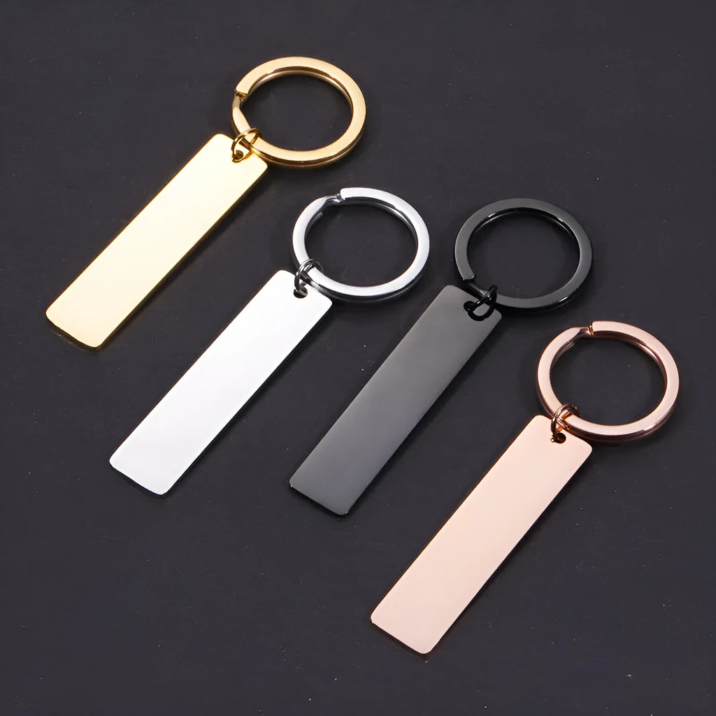 Personalised stainless steel keychain with custom laser engraved Spotify scan code in rose gold colour