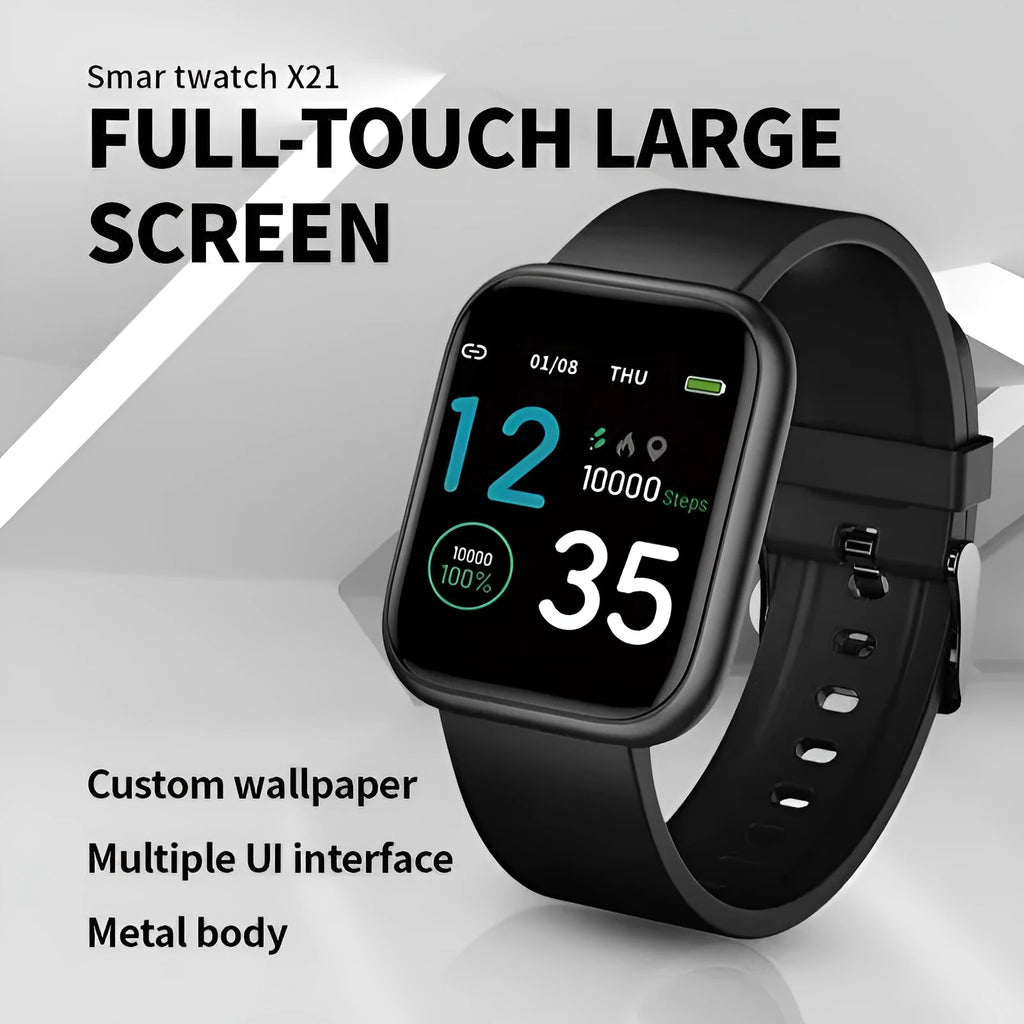 Smart watch with health monitoring features including heart rate, blood pressure and sleep tracking