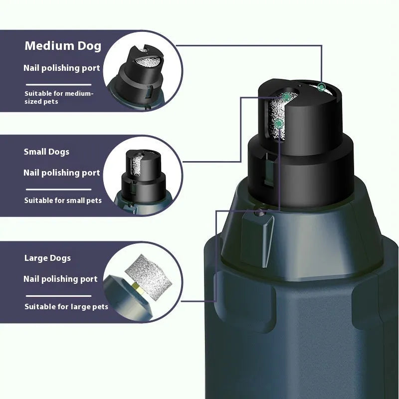 Dark blue pet nail trimming device with LED light and rotary speed control