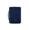 Nylon business travel organiser handbag in navy with multiple compartments for laptop and documents