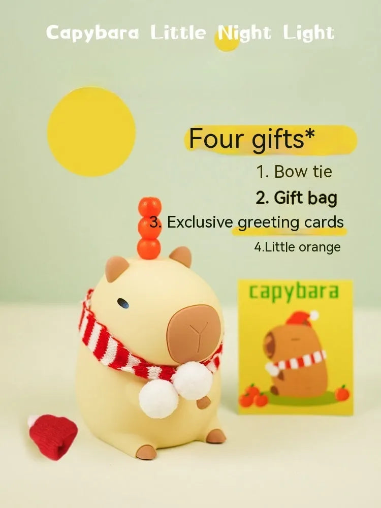 Capybara animal shaped small night lamp decoration with USB charging port