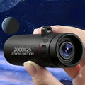 Black monocular telescope with mobile phone holder attachment for outdoor viewing