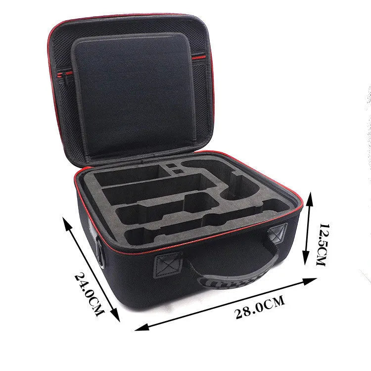 Black EVA hard case game console accessory storage bag with offset print finish