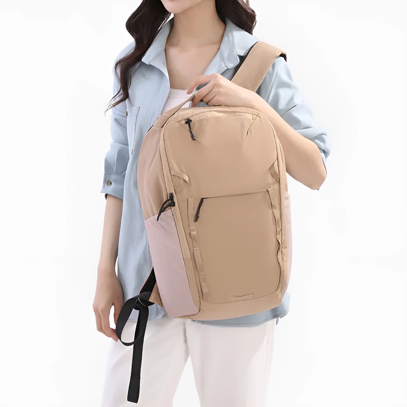 Waterproof Taslan backpack in multiple colours with curved shoulder strap and business styling