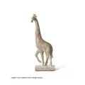 Wood colour synthetic resin giraffe ornament for shelf decoration, 30.5 cm tall.