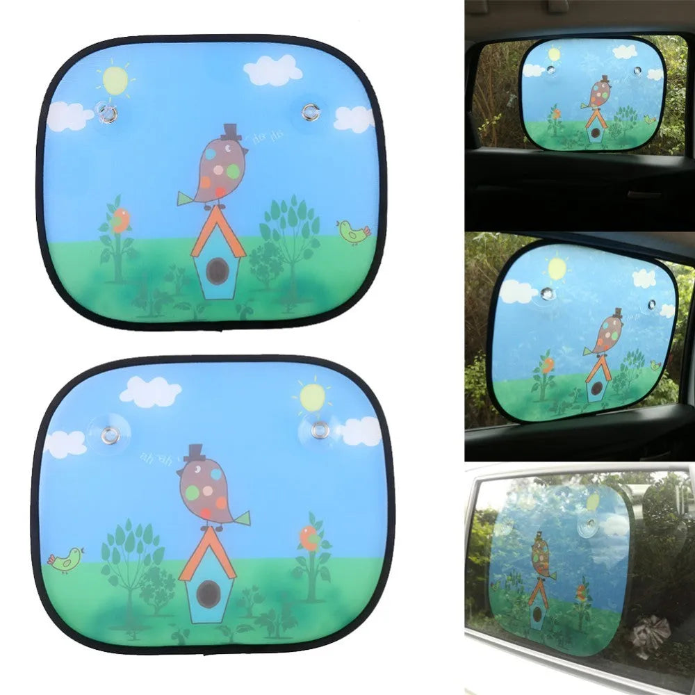 Universal mesh car window sunshade with suction cups, 44x35.5cm, in Zebra pattern