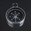 Silver metal compass with 45mm diameter dial and aluminium shell