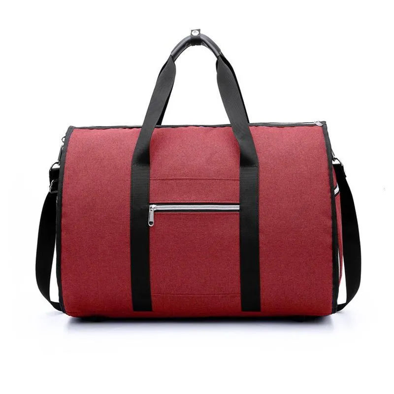 Medium cylinder-shaped travel holdall in oxford cloth, shown in one of four colour options.