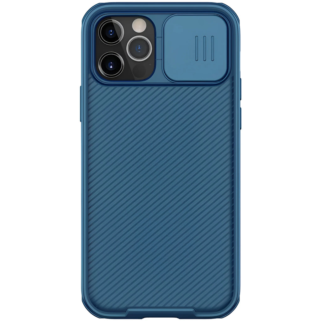 NILLKIN Black Mirror iPhone 12 Pro case with sliding camera cover in black colour