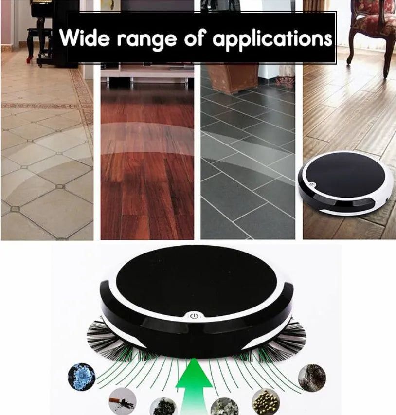 Smart home sweeping robot with ABS housing, 27cm x 27cm x 6.5cm, 2400mAh battery