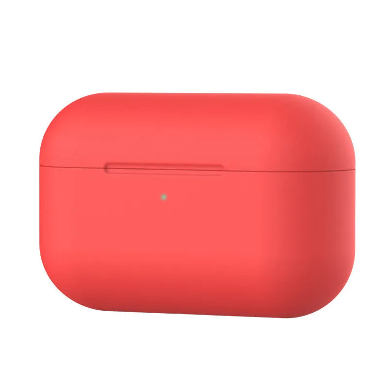 Soft silicone protective cover for AirPods Pro wireless earbud case in multiple colour options.