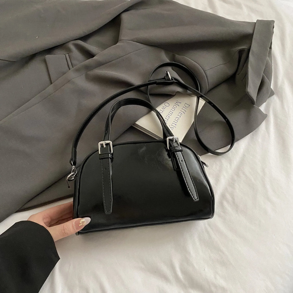 Korean style square shell shoulder bag for women in multiple colour options