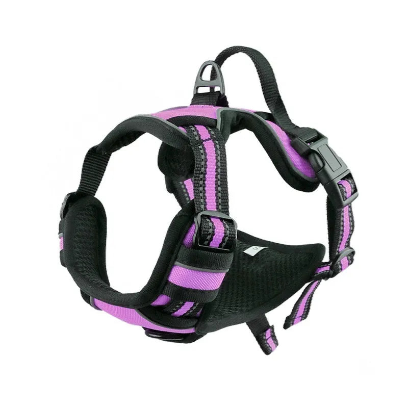 Adjustable Oxford cloth dog harness in multiple colours and sizes for walking and outdoor use