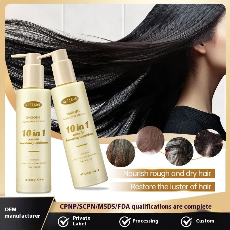Wash-free 10-in-1 hair conditioner in 210g disposable bottle for ladies hair care