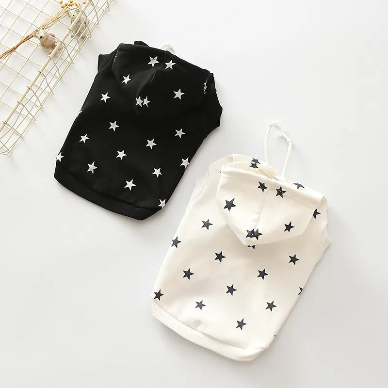 Printed black cotton pet clothes casual sweater for dogs and cats