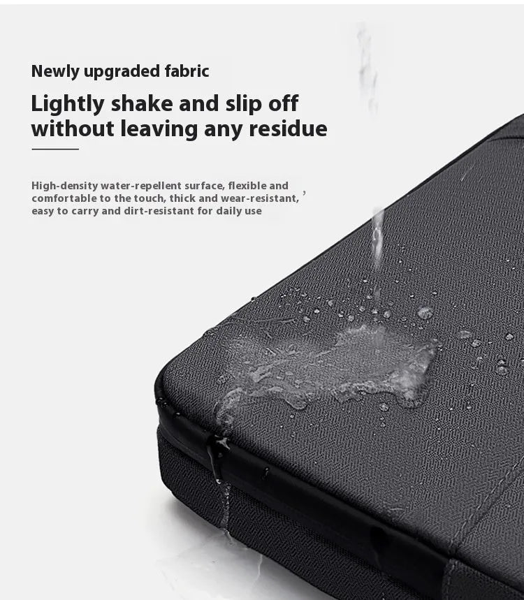 Men's dark grey 14-inch laptop protective sleeve made from Oxford fabric
