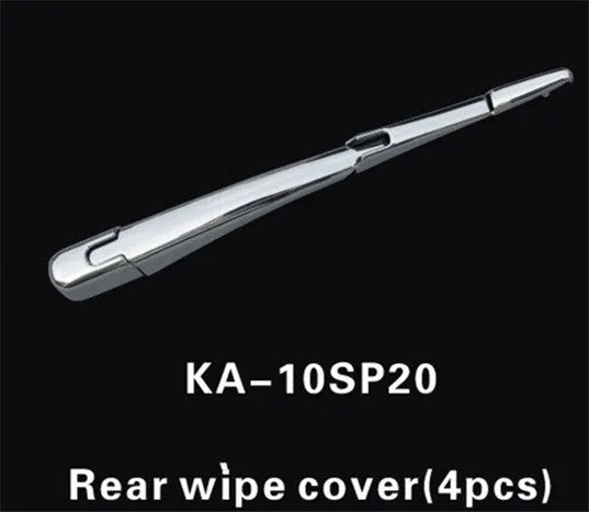 Silvery ABS plastic rear window wiper cover trim for 2010 Hyundai cars, pack of four pieces.