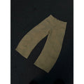 Men's khaki cotton straight-leg trousers laid flat showing American retro casual style