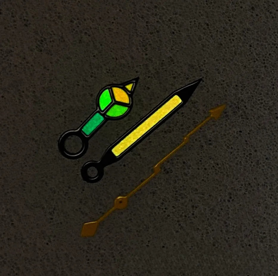 Yellow lightning luminous second hand watch needle made from copper for clock repair