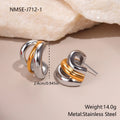 Stainless steel geometric earrings with gold and silver colour matching for women