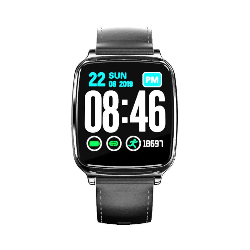M8 smart fitness bracelet with zinc alloy body and TPU strap on a wrist, showing heart rate data on its screen.