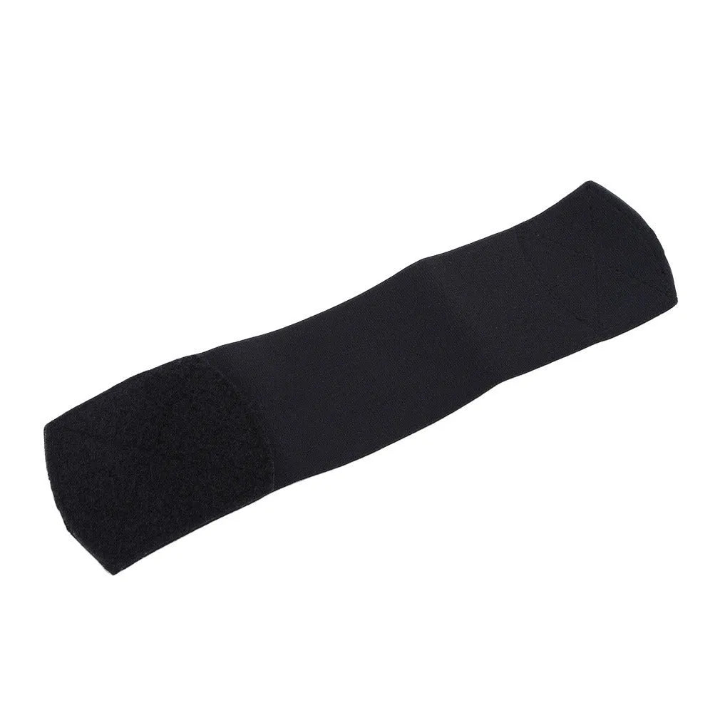 Red rubber shin guard magic tape belt for football and cycling sports, shown at 25cm length.