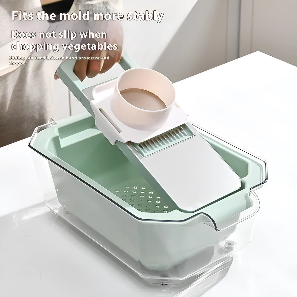 Multifunctional stainless steel grater and chopper with vegetable cutter in magnetic type colour