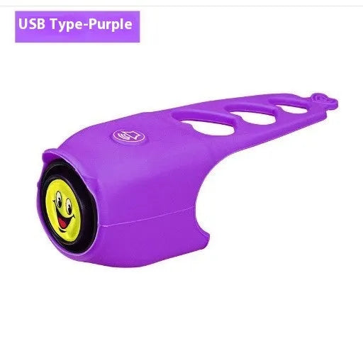 Bicycle electronic horn in plastic casing with 100dB alarm, measuring 12.5cm