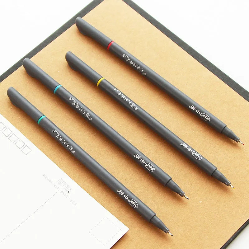 Ten 0.38mm hook line technical drawing pens for architecture and design, 15.8 cm long.