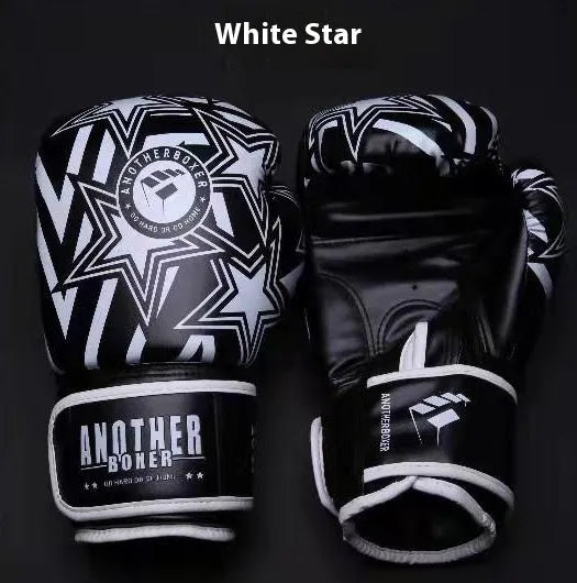 A pair of children's vertical-style boxing gloves in a choice of colours, showing the XINGX star design.