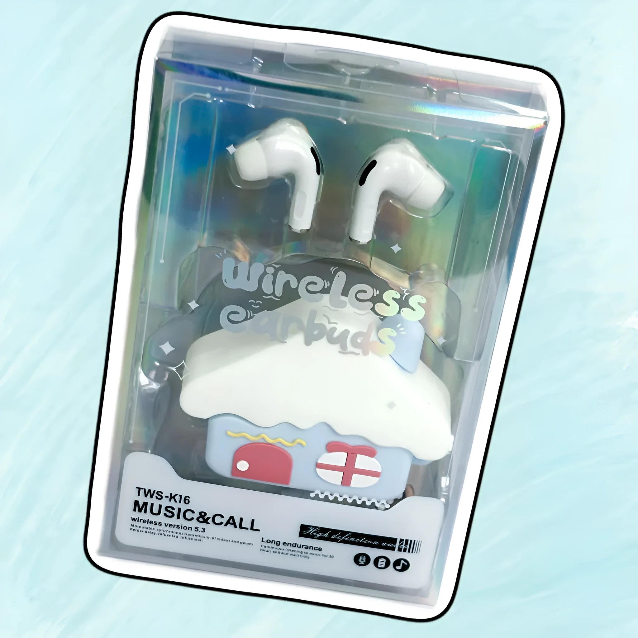 Cartoon doll silicone protective cover for wireless earbuds in Small House style, PC ABS material