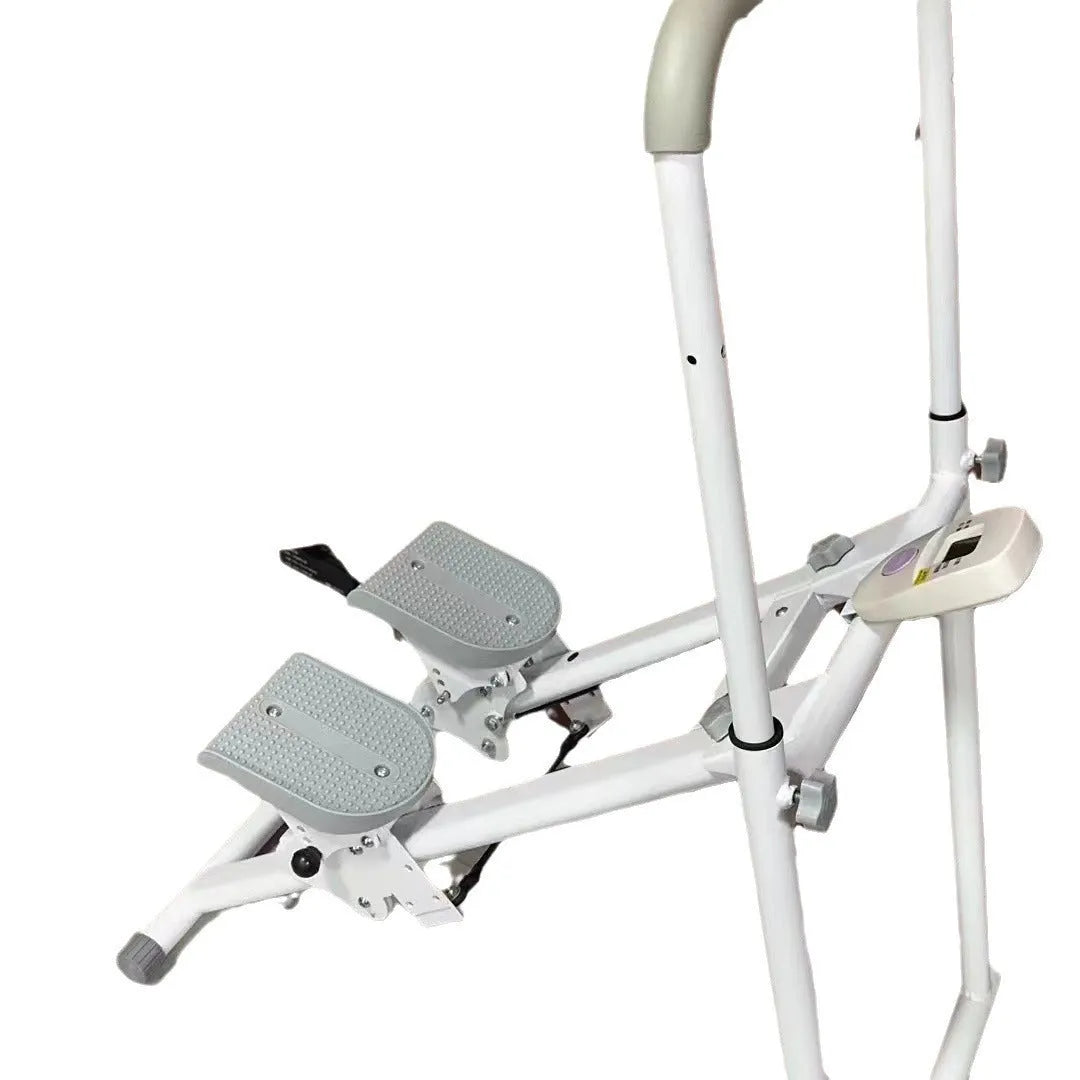 Starlight White foldable multi-function treadmill with climbing frame for home fitness