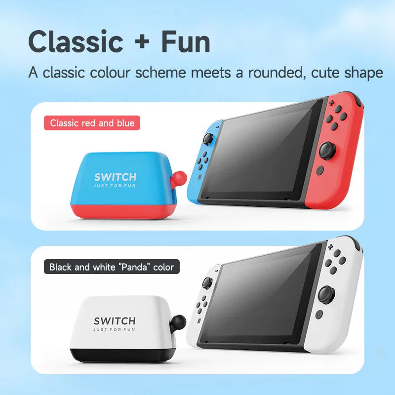 Green Switch game card storage box with silicone base on a table